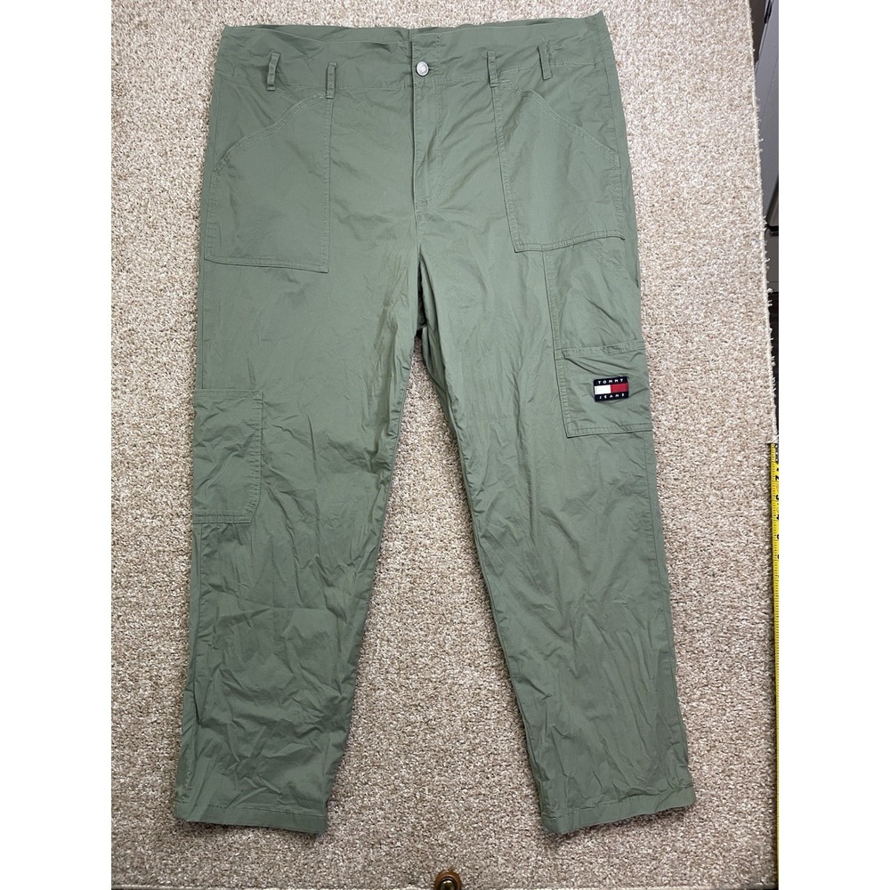 Tommy Hilfiger Cargo Pants Womens 18 Green Utility Pockets Straight Leg Outdoor
